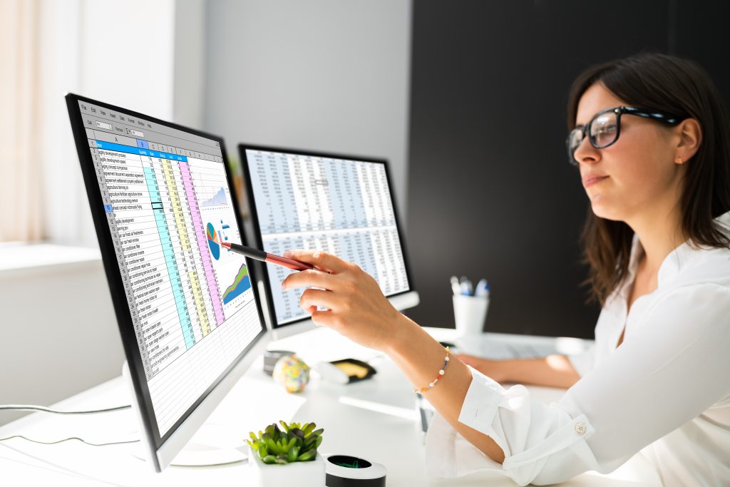 A person sitting at a computer during Excel training